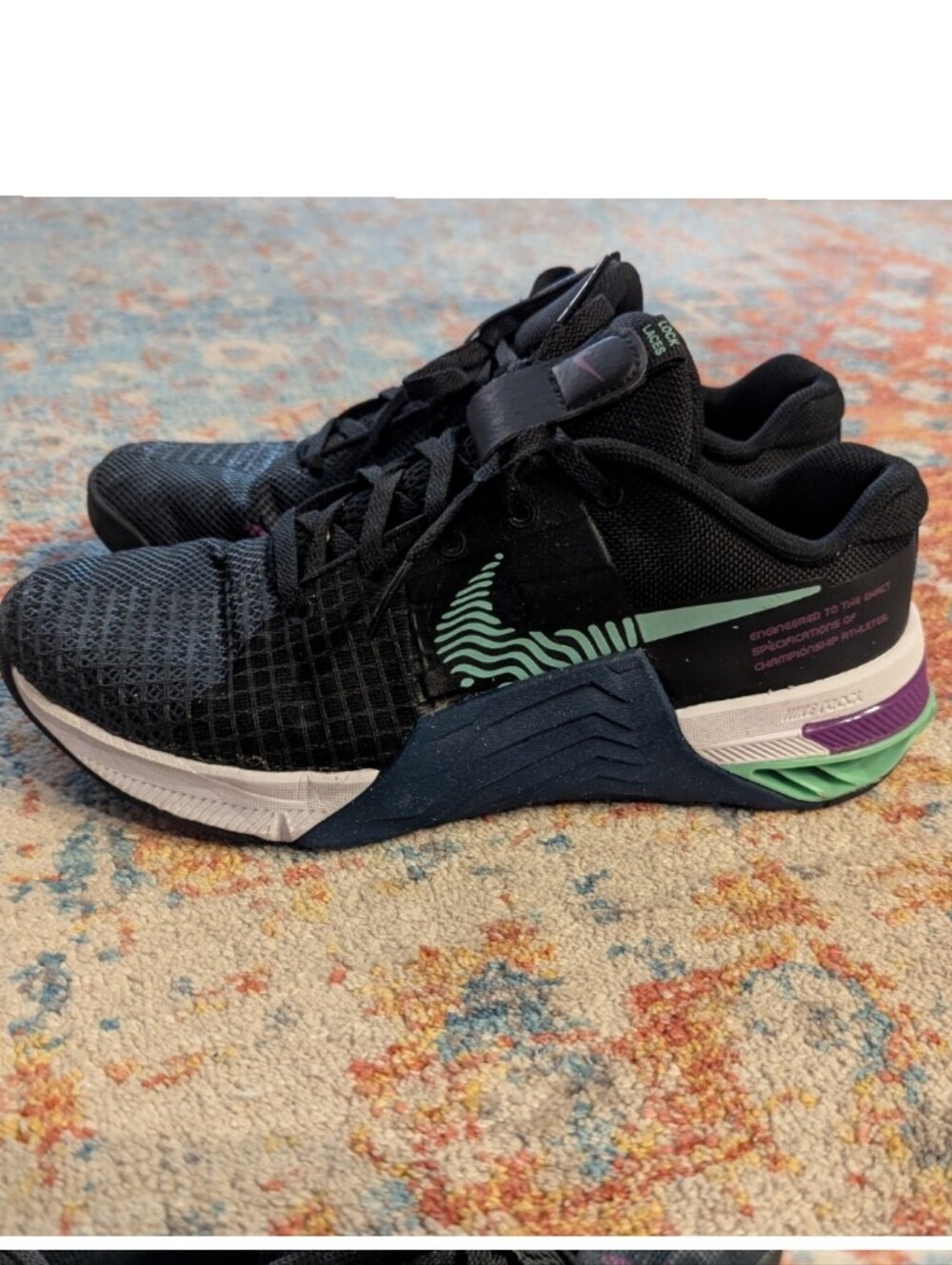 Nike Womens Size 8 Metcon 8 'Black Valerian Blue' DO9327-003 Sneakers Shoes